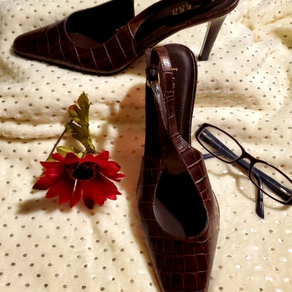 Lauren Ralph Lauren Shoes - Lauren Ralph Lauren Leather Crocodile High Heel 8B